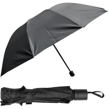 Imagem de Guarda Chuva Preto Sombrinha Contra Vento Cabe Na Bolsa Família Resist