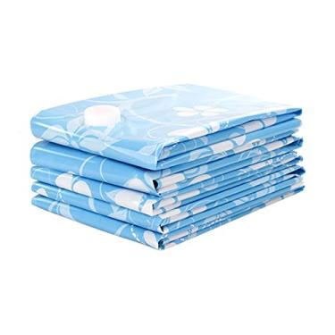 Imagem de 5 Pacote de Sacos Armazenamento Reutilizáveis com Bomba Manual à Prova Vazamentos Selador Espaço para Organização Roupa Cama Roupas em Casa e Viagem