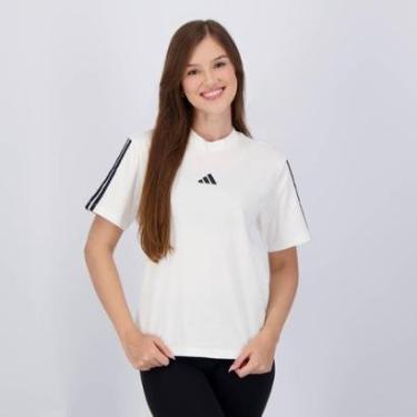 Imagem de Camiseta Adidas 3 Stripes Feminina Branca-Feminino