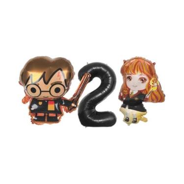Imagem de Conjunto De Balões Harry Potter 3 Peças Tema Academia Mágica Decoração