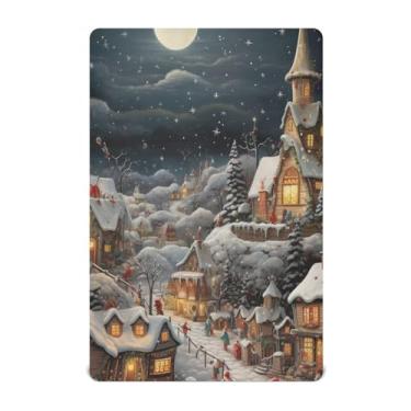 Imagem de Wassud Jogo de lençol para berço de véspera de Natal para meninos e meninas, respirável, neutro, 71 x 132 cm