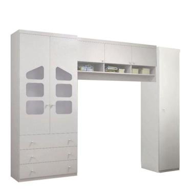 Imagem de Guarda Roupa Infantil Modulo Eloisa Branco Brilho - Phoenix Baby