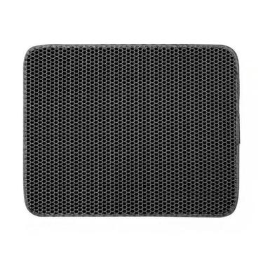 Imagem de Tapete Higiênico para Gato EVA Coletor de Areia Lavável Dupla Camada Antiderrapante para Caixa de Areia(Preto, 62cm x 78 cm)