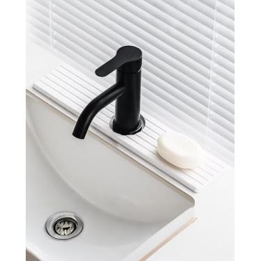 Imagem de Tapete de torneira de pedra de 40,6 cm para pia de cozinha tapete de pedra de secagem de diatomita bandeja de pedra absorvente para cozinha banheiro balcão branco