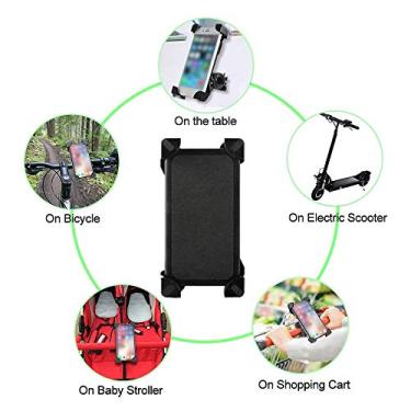 Imagem de CUOFYUNL Suporte de telefone anti-choque para mountain bike Base de rotação de 360 ​​° para várias bicicletas universal 3,5-6,5 polegadas Suporte para telefone