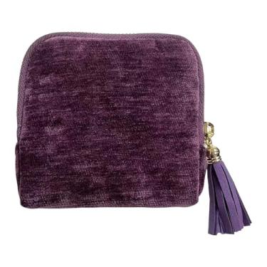 Imagem de Fiocias Estojo organizador de joias pequeno para viagem, bolsa porta-objetos para viagens a negócios, Violeta Profundo