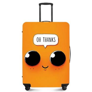 Imagem de FOREVER QUEEN Capa de bagagem de viagem para malas de 45 a 81 cm, protetor à prova d'água antiarranhões - Elástico lavável para bagagem despachada e de mão, Olhos Grandes, S(fits 20-22inch suitcase)