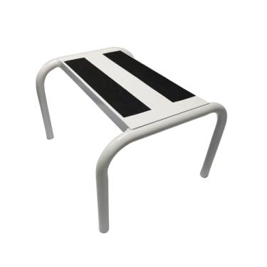 Imagem de Vital Scheffer Escada Auxiliar Hospitalar, Metal Branco com Degrau Antiderrapante, 33x27x21cm, Suporta 90kg, para Maca e Estética