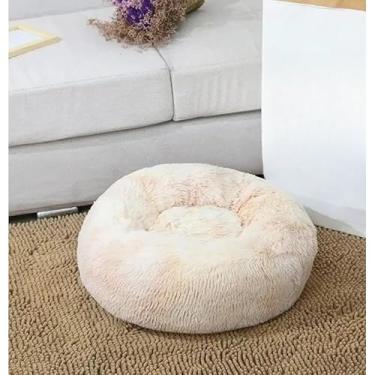 Imagem de Caminha Pet Nuvem Tie Dye Rosa para Cachorro e Gato – Cama Pelúcia Felpuda Lavável(bege mesclado,80cm G)