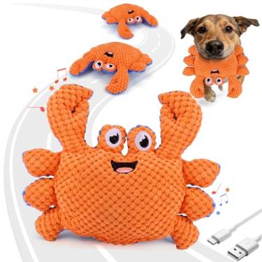 Imagem de AIERSA Brinquedo elétrico interativo para cães com capa de pelúcia, brinquedo vibratório automovente para cães com sino, design de uma peça para mastigadores médios, recarregável, para brincadeiras