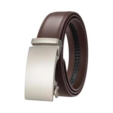 Imagem de Cinto Masculino De Couro Genuíno Com Fivela Automática 35cm Moda De Al