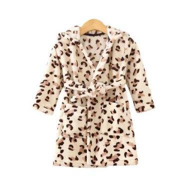 Imagem de Pijamas De Flanela Para Crianças, Robe Macio Com Capuz, Roupas De Dorm