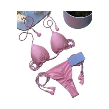 Imagem de Conjunto De Biquíni Ajustável Para Mulheres, Moda Sexy, Maiô Sólido, T