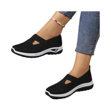 Imagem de Tênis Casuais Femininos De Verão Com Cabedal Em Malha Respirável E Ant