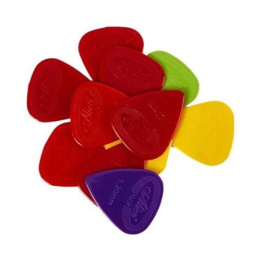 Imagem de Palhetas De Guitarra Alice De Nylon Antiderrapantes Pretas E Brancas 1