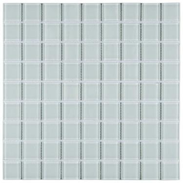 Imagem de Kit 1m² Pastilha de Vidro Cristal 29cm X 29cm Branco