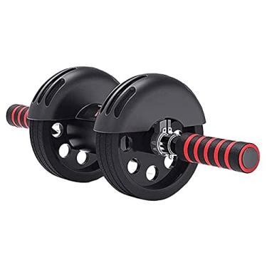 Imagem de Feiyx Rolo de equipamento de treino de roda dupla – Equipamento de fitness destacável para iniciantes e mulheres, rolo abdominal para exercícios abdominais