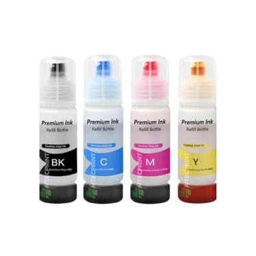 Imagem de Kit 4 Tintas Compatíveis para Epson L3250 L3110 L3210 L4150 L4160, Refil de Tinta Desktop Inkjet CMYK