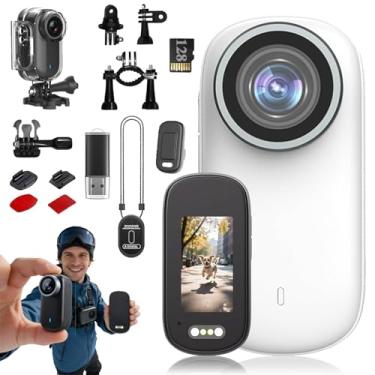 Imagem de New Upgrade POV 4K Camera, 128GB Action Body Cam, Ultra Wide Angl Preview Shooting with Audio, Video & Night Vision for Vlogging, Cycling and Outdoors Activitie (White)