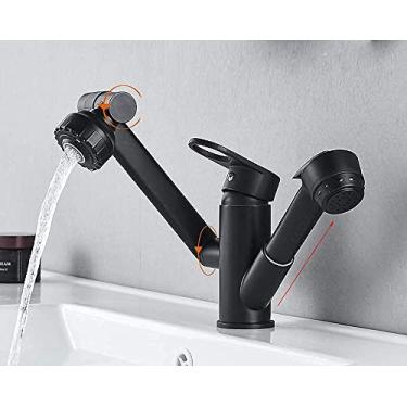 Imagem de - Torneiras, torneiras, cozinha toda bronze torneira de calor frio torneira de banheiro torneira de lavatório giratório torneira de xampu torneira cozinha vegetal pia torneira/preto/pequeno