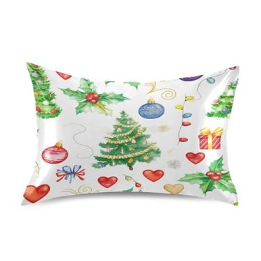 Imagem de Wassud Fronha de cetim com corações para cabelo e pele, fronhas de seda macia, tamanho queen, respirável, com fecho de envelope