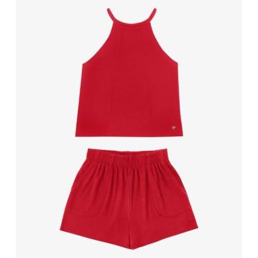 Imagem de Conjunto Regata com Shorts Feminino Rovitex Vermelho, P, Vermelho
