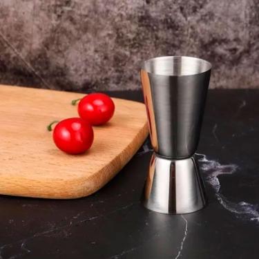 Imagem de DOSADOR DUPLO DE BEBIDAS MEDIDOR COQUETEL INOX