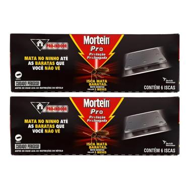 Imagem de Iscas Mata Baratas Mortein Pró 12 Unidades Elimina o Ninho com Efeito Dominó Proteção por até 3 Meses Mais Seguro para Crianças e Pets