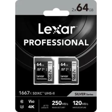 Imagem de Cartão Memória Lexar Sd Xc 64gb 250mb/s Uhs-ii V60 (2 Peças) Lsd64gcbna16672