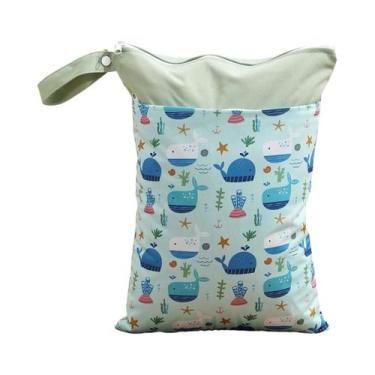 Imagem de Bolsa Impermeável Reutilizável 30x40CM Com Zíper Para Fraldas De Bebê 