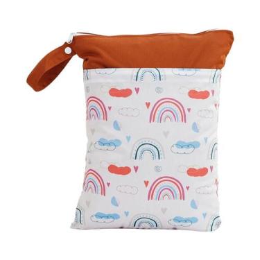 Imagem de Bolsa Impermeável Reutilizável 30x40CM Com Zíper Para Fraldas De Bebê 
