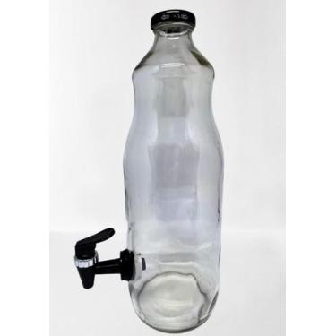 Imagem de Garrafa 1 Litro incolor com torneira capacidade 1,5 litros - Gigante