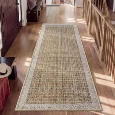 Imagem de QiCaiJia Tapete de corredor 5 x 20 cm, antiderrapante, lavável, tapete de corredor de cozinha, tapete fino para entrada embaixo da porta, tapete interno macio de camada baixa para lavanderia