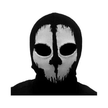 Imagem de Balaclava De Rosto Inteiro 100% Algodão Com Estampa De Caveira, Máscar