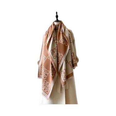 Imagem de Cachecol Feminino De Inverno Quente Em Caxemira, Xale Pashmina Grosso,