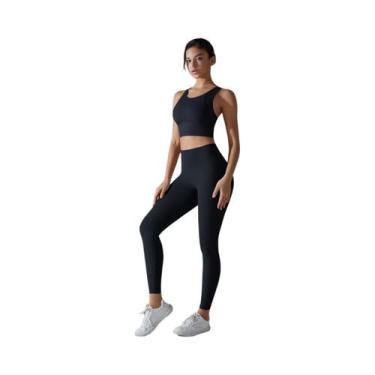 Imagem de Conjunto De Yoga Feminino Para Fitness: Top Esportivo Antichoque E Cal