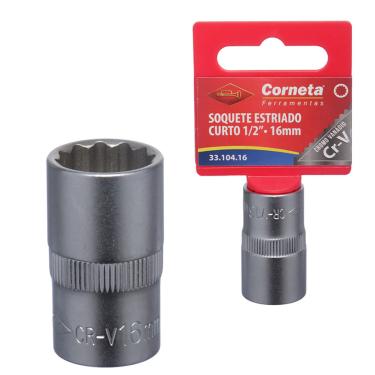 Imagem de Soquete Estriado Curto 1/2 16Mm Corneta