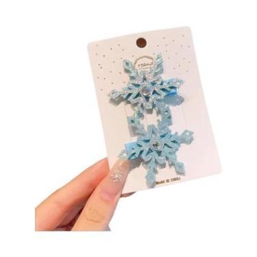 Imagem de Presilha De Cabelo Infantil Frozen Floco De Neve 2 Peças Princesa Elsa