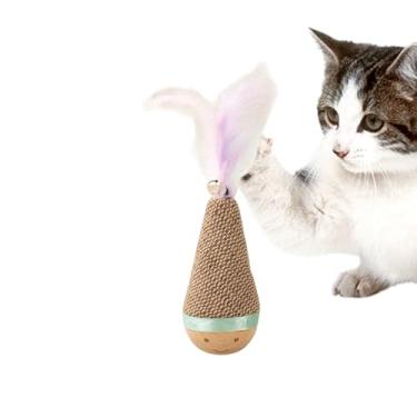 Imagem de Brinquedos para arranhar gatos - jogo de treinamento de sisal - brinquedo interativo para gatos com fundo antiderrapante | para treinamento, corrida, exercícios, dentição, tédio, raça pequena, média