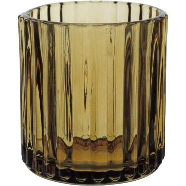 Imagem de Castiçal Porta Vela Decorativo Home&co Vidro 8x7x7cm Marrom