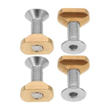 Imagem de Hemoton 1 conjunto de porcas em T de placa de alumínio: porcas em T de latão de montagem de hidrofólio M6 com parafusos - Peças de suprimentos de surfe para kiteboard para todas as pistas de