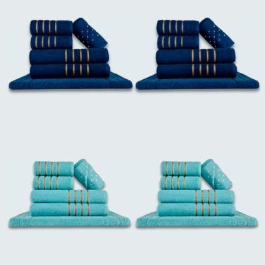 Imagem de Jogo De Toalhas 24 P?s Cole??o Montreal 100% Algod?o Az+vd