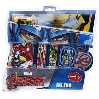 Imagem de Kit Escolar FUN Avengers 2 com 7 Peças Molin