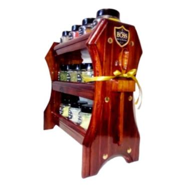 Imagem de Porta Condimentos Armarinho 12 Potes com Tampa - BOSS - Arte Madeira, 