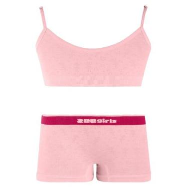 Imagem de Conjunto Top e Calcinha Boxer Infantil Candypink Zee Rucci, M