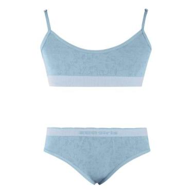 Imagem de Conjunto Top e Calcinha Tanga Infantil Azul Gelo Zee Rucci, M
