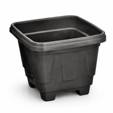 Imagem de Vaso Quadrado 10L Plástico Preto Jardim Horta Plantas Flores Resistent