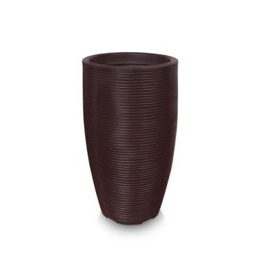 Imagem de Vaso De Planta 60X38 Redondo Pilão De Polietileno Café - Foster Plast