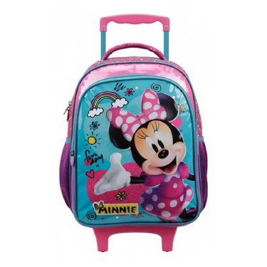 Imagem de Mochila Escolar Infantil com Rodinhas Minnie 11430 Rosa - Xeryus