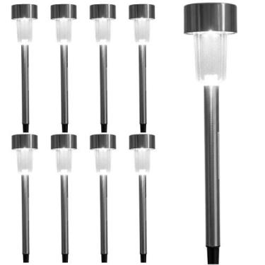 Imagem de Luminária Solar de Chão Tipo Espeto Prova DAgua Ip 44 Kit 10 Peças CAS